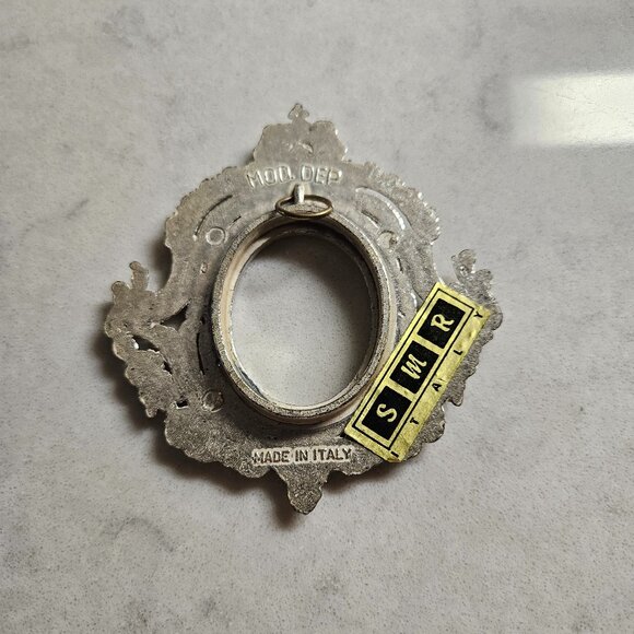 PAIR OF VINTAGE SMR ITALY ORNATE SILVER & BRONZE FRAMES 1.25" W x 1.5" H OPENING - Picture 7 of 14